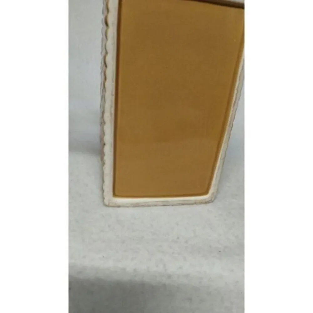 Oneida Ceramic‎ Utensil Holder Bamboo Design Kitchen Organizer Tan Brown